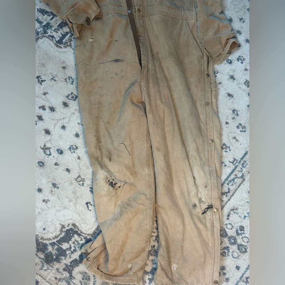 Tan Red Hooded Military Field Jacket Carhartt - Picture 2 of 5